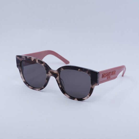 Dior WILDIOR BU 25G0 Sunglasses Pink Havana Cat Eye Frame, Plum Lenses - Picture 1 of 12